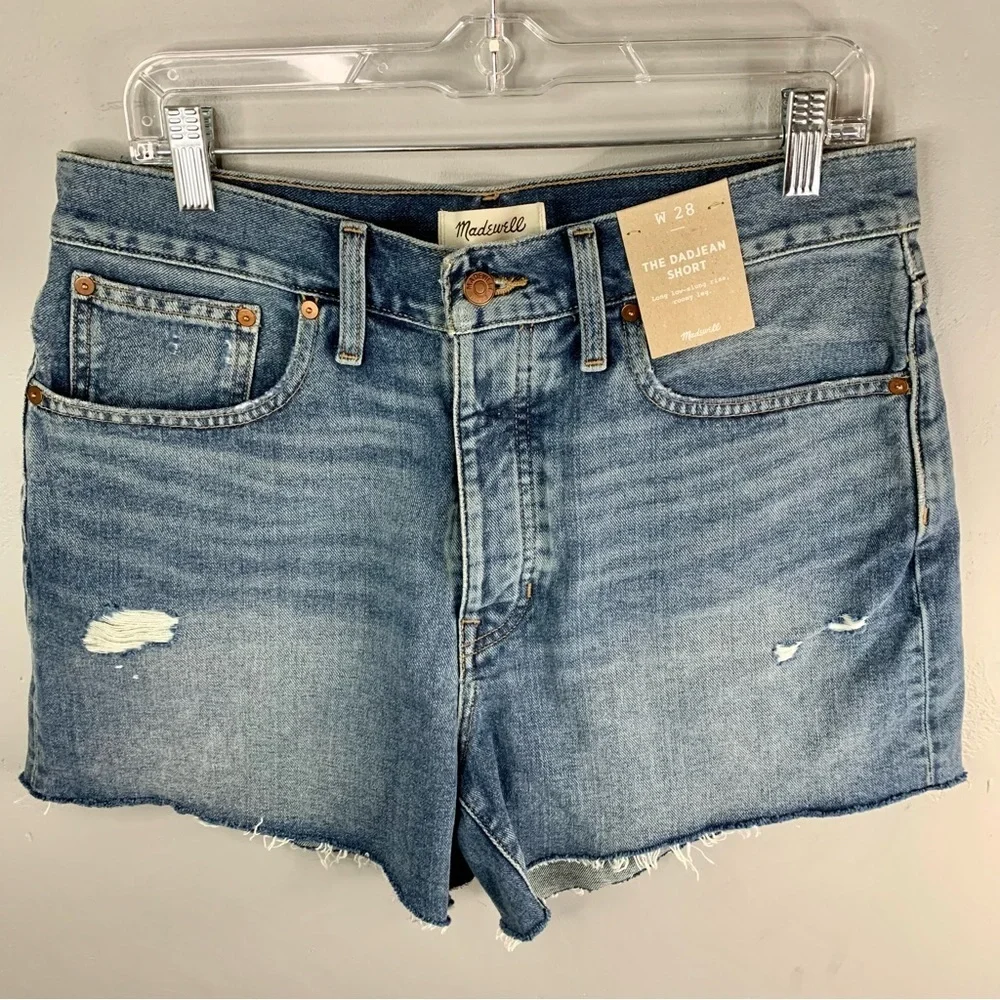Madewell The Dadjean Short in Castlewood‎ Wash: Distressed Edition